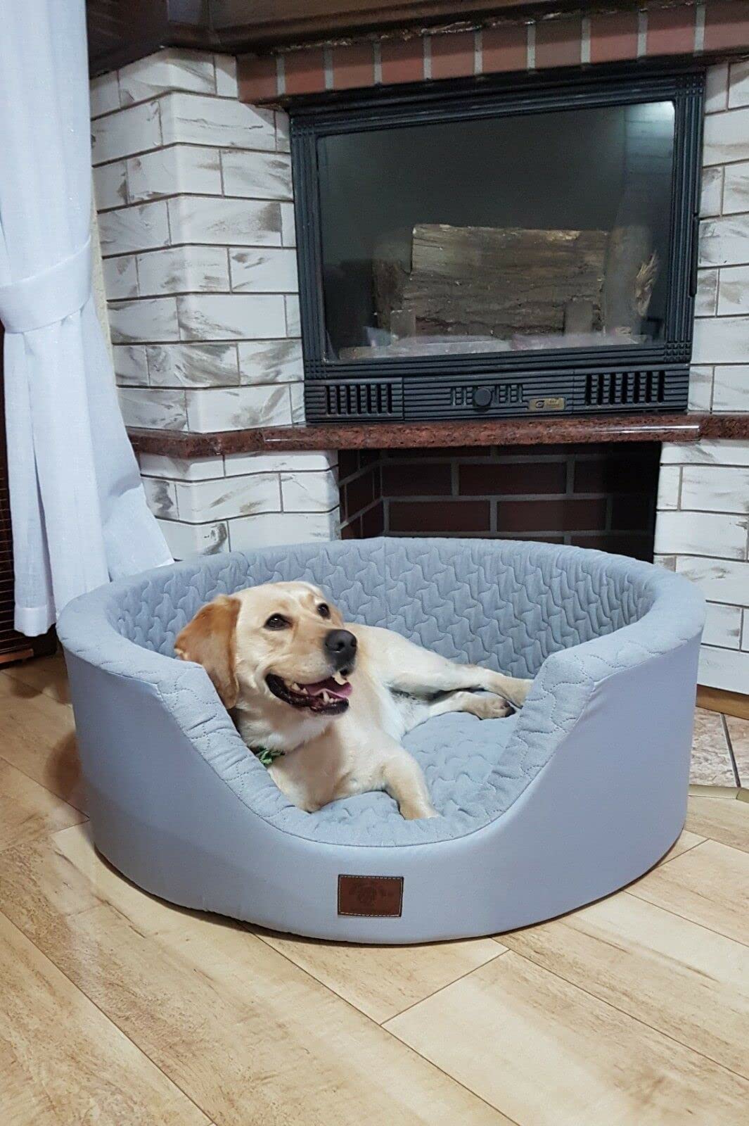 Odolplusz Cuccia rotonda per cani con cuscino reversibile, lavabile, imbottitura in 100% spugna di poliuretano delicata sulla pelle (grigio)