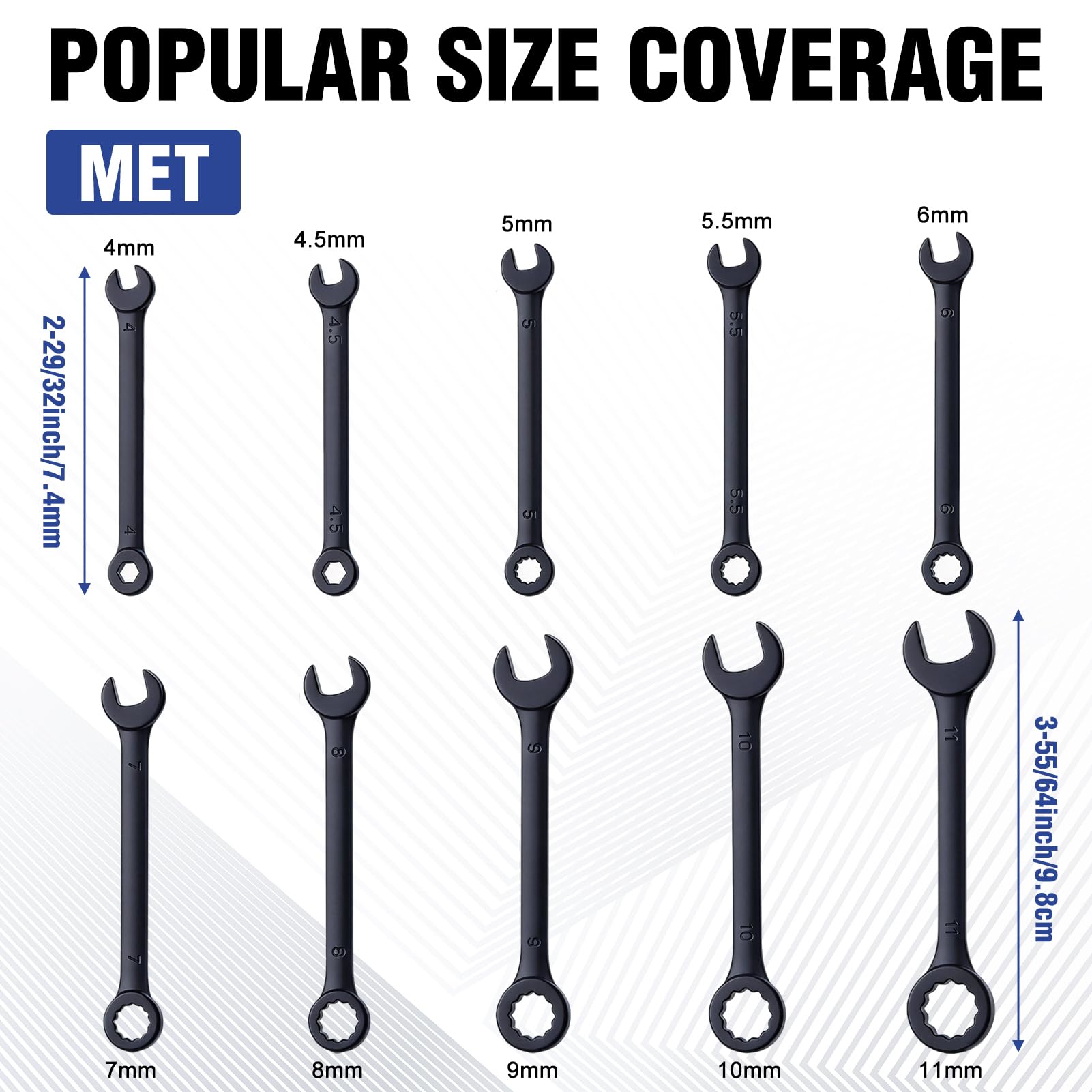 Mini Wrench Set - 10 Piece Metric Tool Set -3 Mini Wrench Set - 10 Piece Metric Tool Set -3