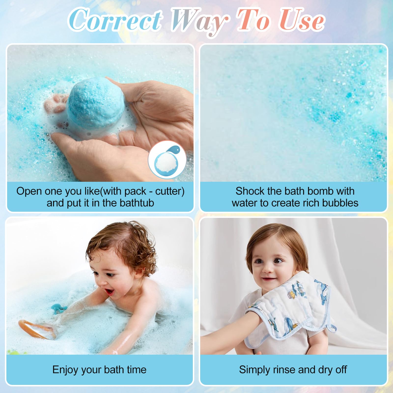 Lot de 12 bombes de bain pour filles avec jouets surprise à l'intérieur boules de bain spa naturelles faites à la main avec bijoux et jouets, Noël et les vacances pour les filles âgées de 3 à 12 ans