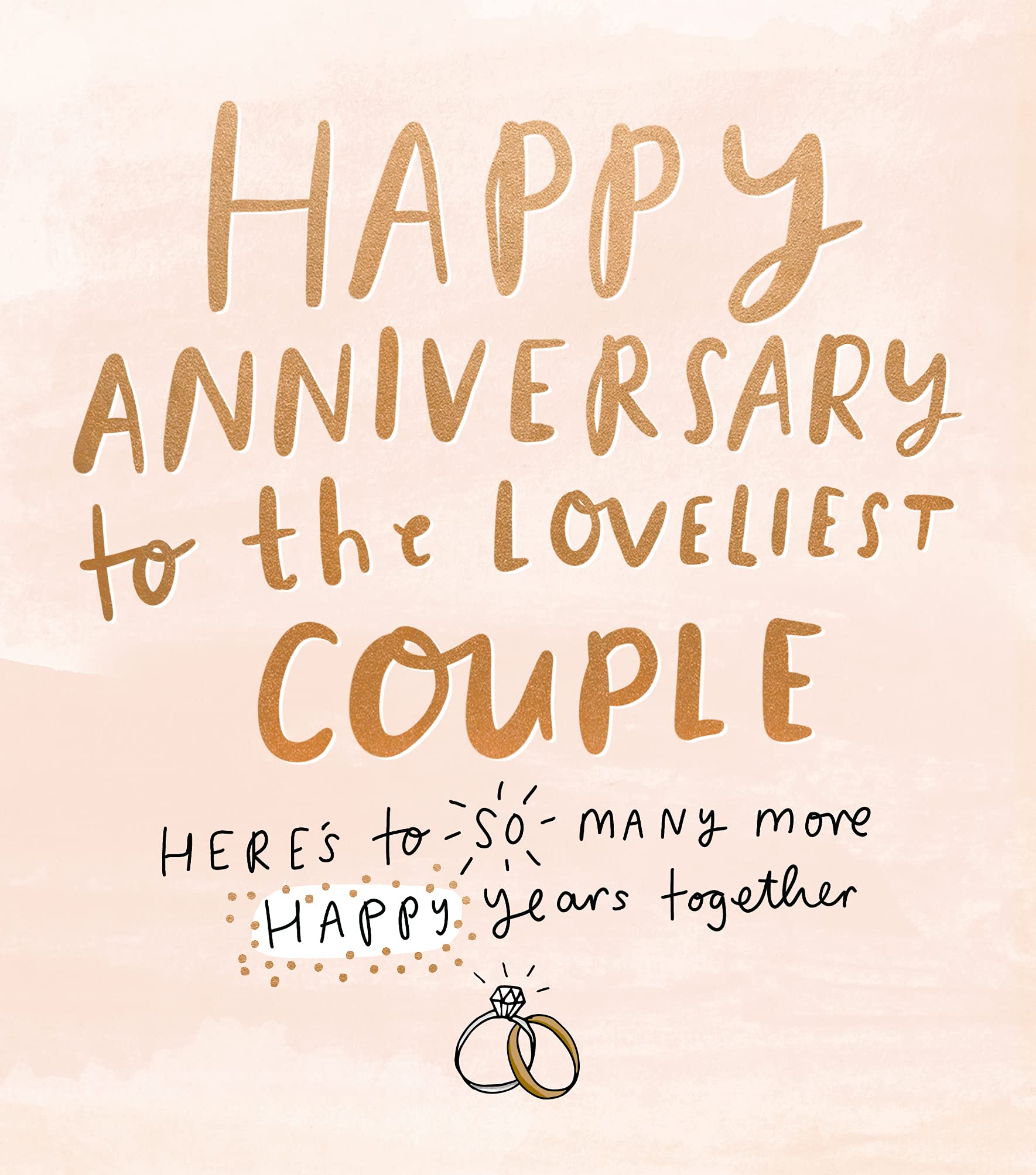 The Happy News Anniversary Card from Pigment Productions - Loveliest Couple - Foil and Embossed Finish - for Both of You