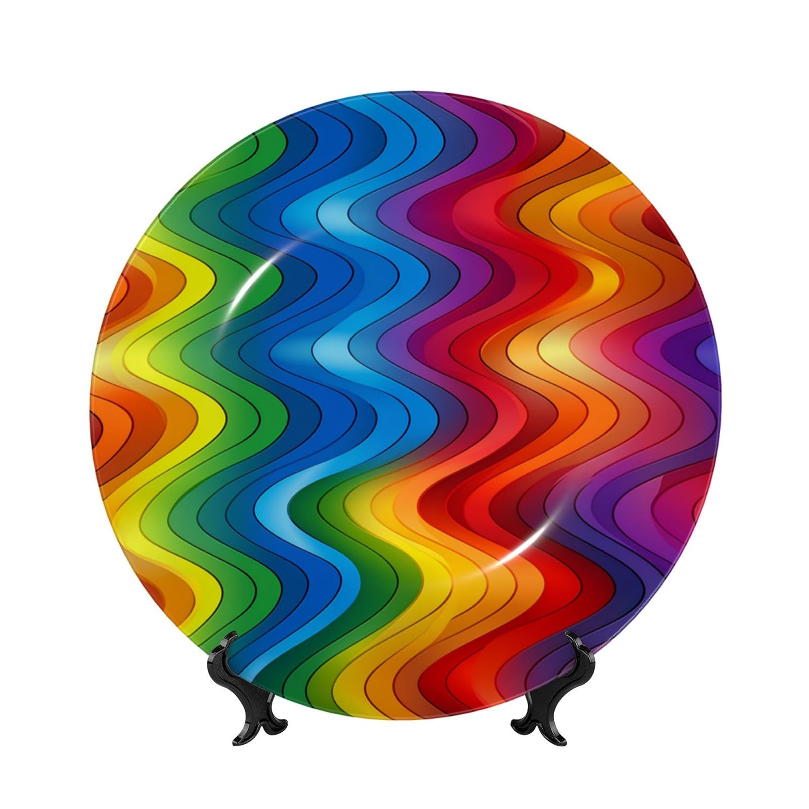 Assiette décorative en porcelaine anglaise arc-en-ciel 17.8 cm