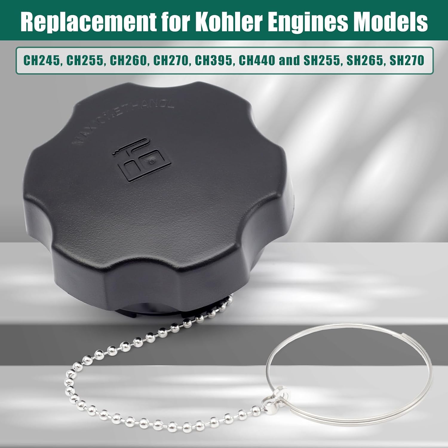 Fuel Tank Cap Replacement for Kohler 17 173 49 17 173 49 S, Gas Fuel Cap Lid for CH245 CH255 CH260 CH270 CH395 CH440 SH255 SH265 SH270 Engine