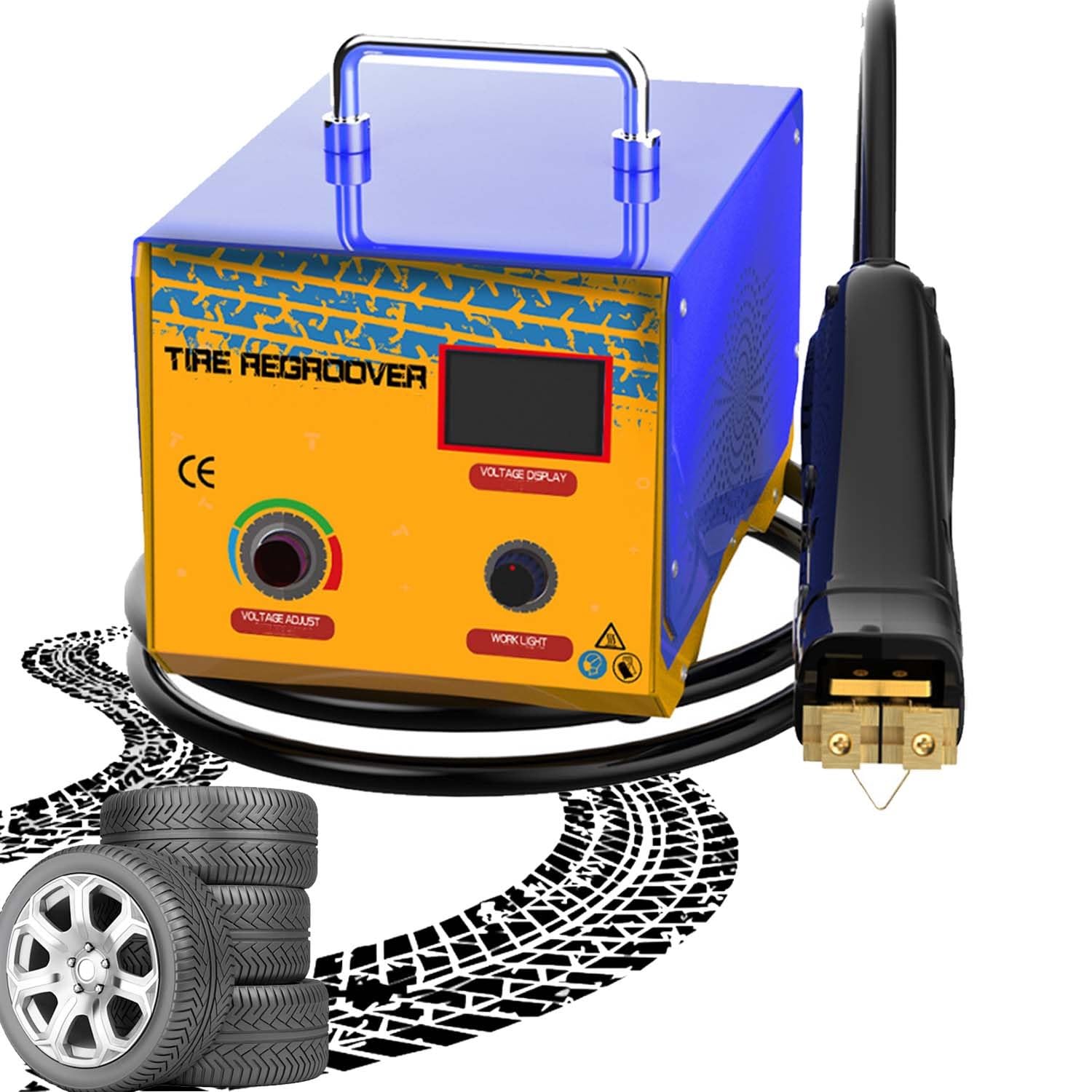 Macchina Per Intagliatura Pneumatici Con Potenza 1000W, Lame U/V 2-14mm, Profondità 9-14mm, Display Digitale, Perfetta Per Riprofilatura Gomme Auto E Camion