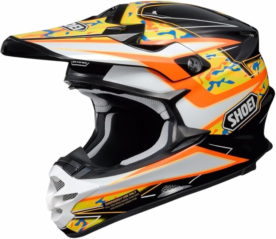 Shoei VFX-W Turmoil TC-8 Crosshelm, Farbe schwarz-Weiss-orange 