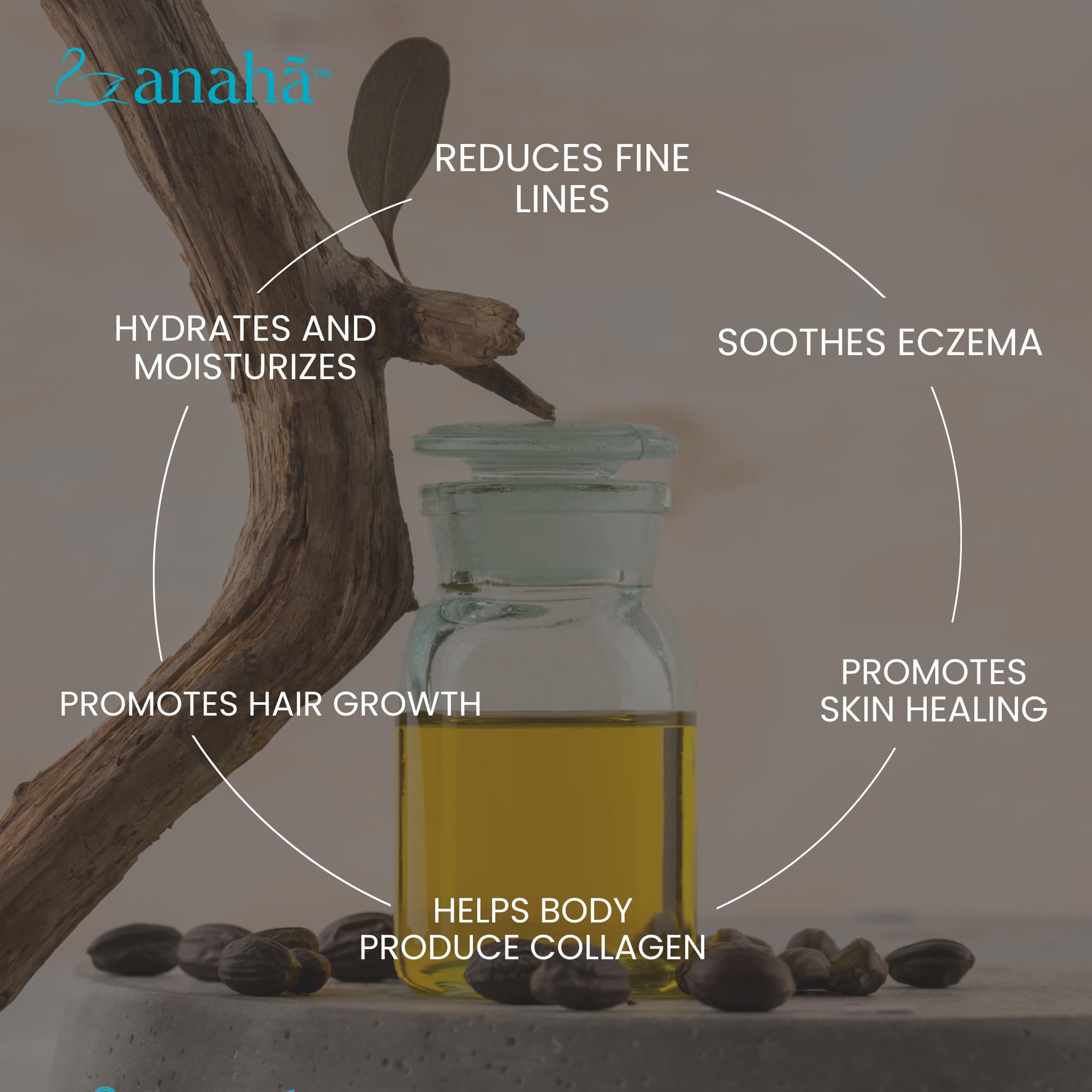 Anaha Pure Jojoba Oil (30 ml) | Cold Pressed, Unrefined & Unscented Jojoba Oil for Face & Skin | Natural Moisturiser & Carrier Oil for DIY Preparations 1