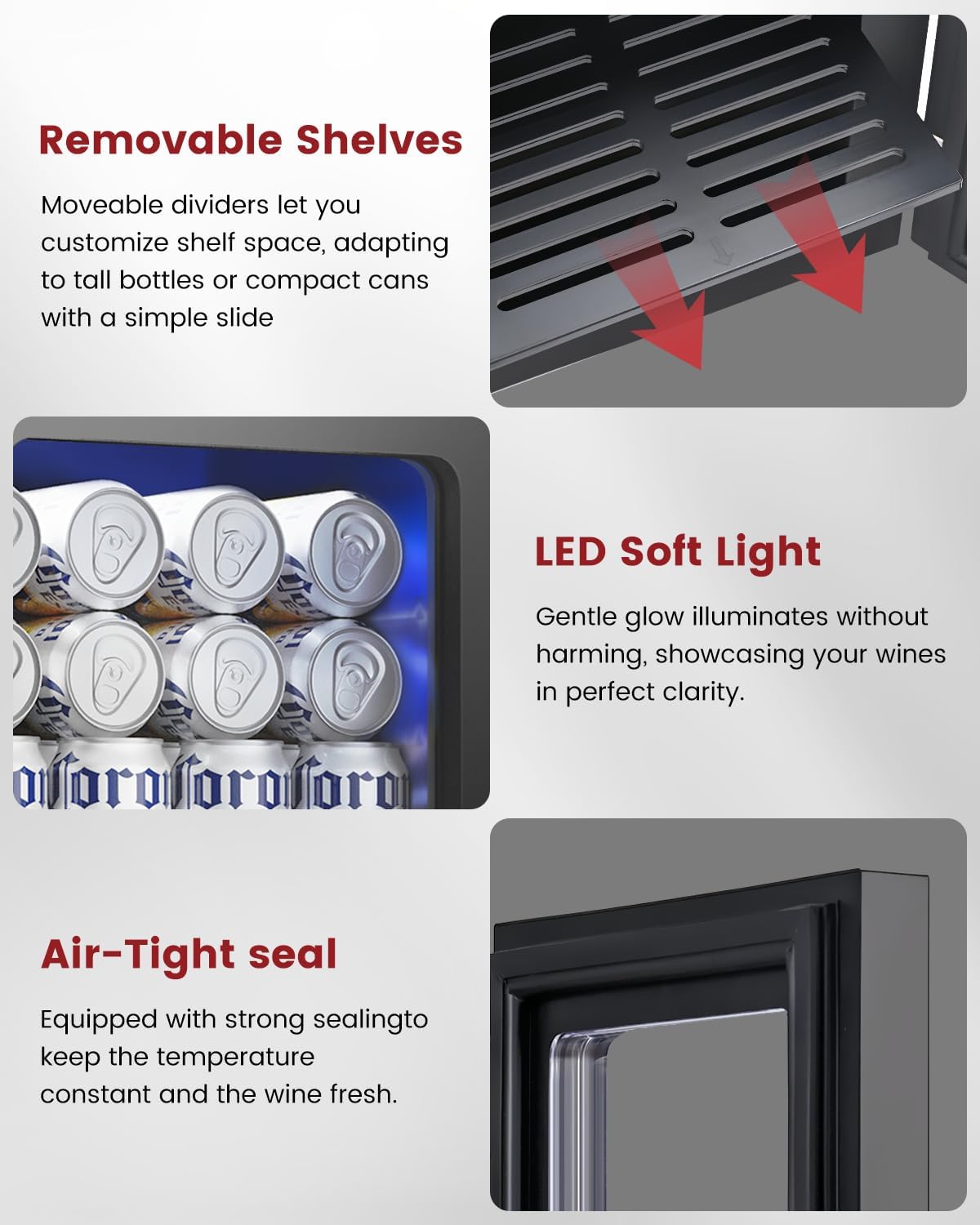 24 Cans Beverage Refrigerator Cooler - Mini Fridge with Digital Temperature Control, Soda Wine Beer Drink Fridge - Small Refrigerator for Office Home Bedroom Dorm Bar, Black