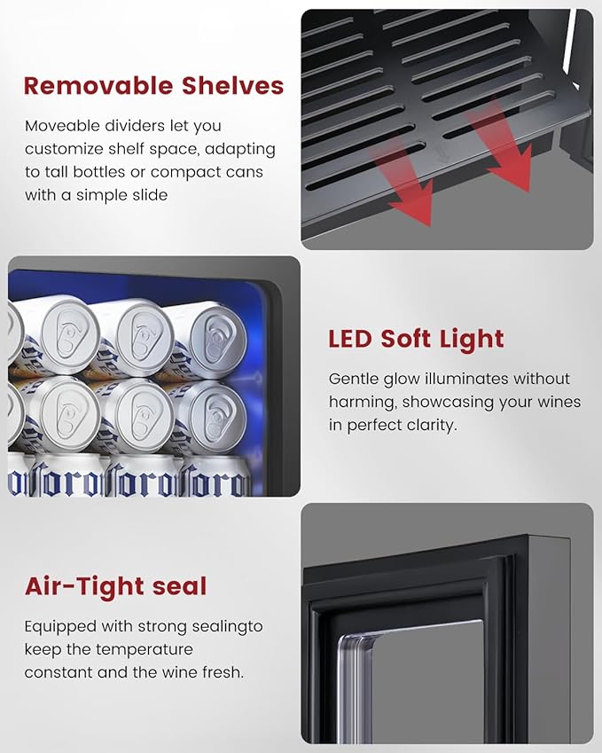 Feelfunn 24 Cans Beverage Refrigerator Cooler - Mini Fridge with Digital Temperature Control, Soda Wine Beer Drink Fridge - Small Refrigerator for Office Home Bedroom Dorm Bar, Black on Fridge.com