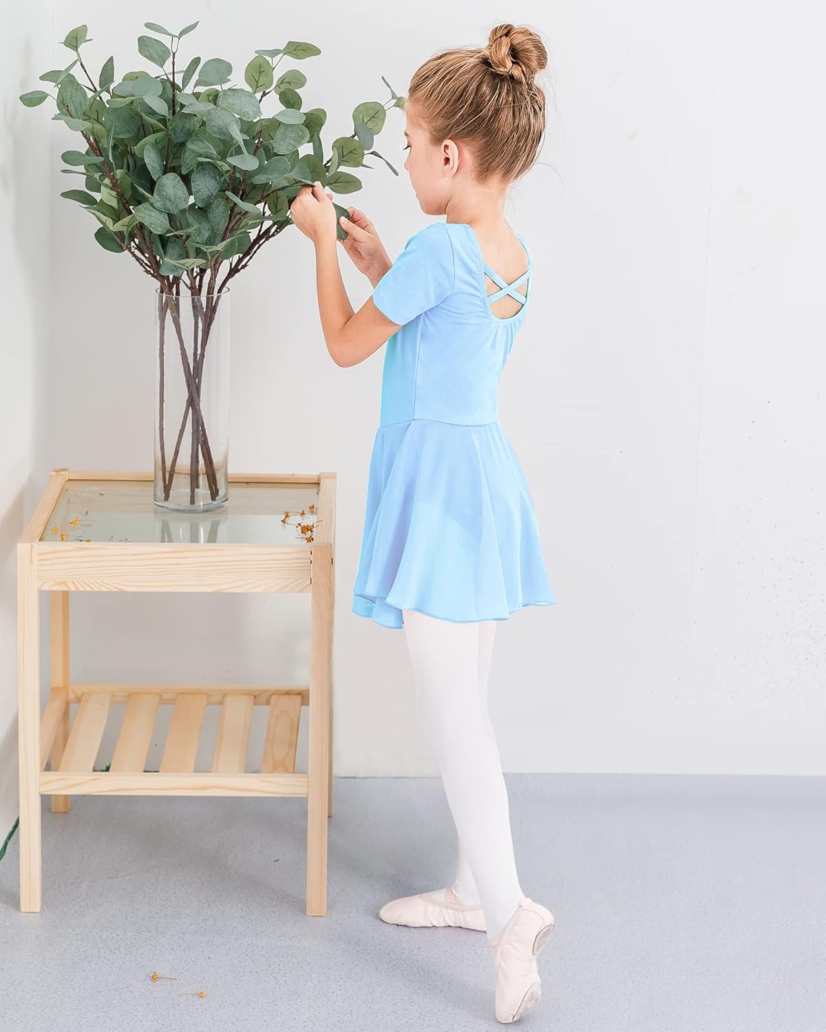 Stelle Ballet Leotards for Girls Dance Leotard with Skirt Toddler Ballet Outfit Criss-Cross Bow Back (Little/Big Kid) - Image 3