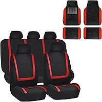 Vista 13 de FH Group Cubiertas únicas para asientos de tela plana con alfombras de piso de primera calidad - Se adaptan a la mayoría de autos, camiones, SUV