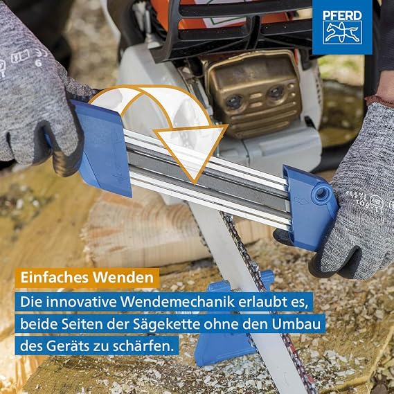 PFERD Tools Kettensägeschärfgerät Chain Sharp CS-X Feilen-ø 48 mm 11098048 - Sägezahn und Tiefenbegrenzer in einem Arbeitsgang bearbeiten