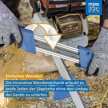 PFERD Tools Kettensägeschärfgerät Chain Sharp CS-X Feilen-ø 48 mm 11098048 - Sägezahn und Tiefenbegrenzer in einem Arbeitsgang bearbeiten