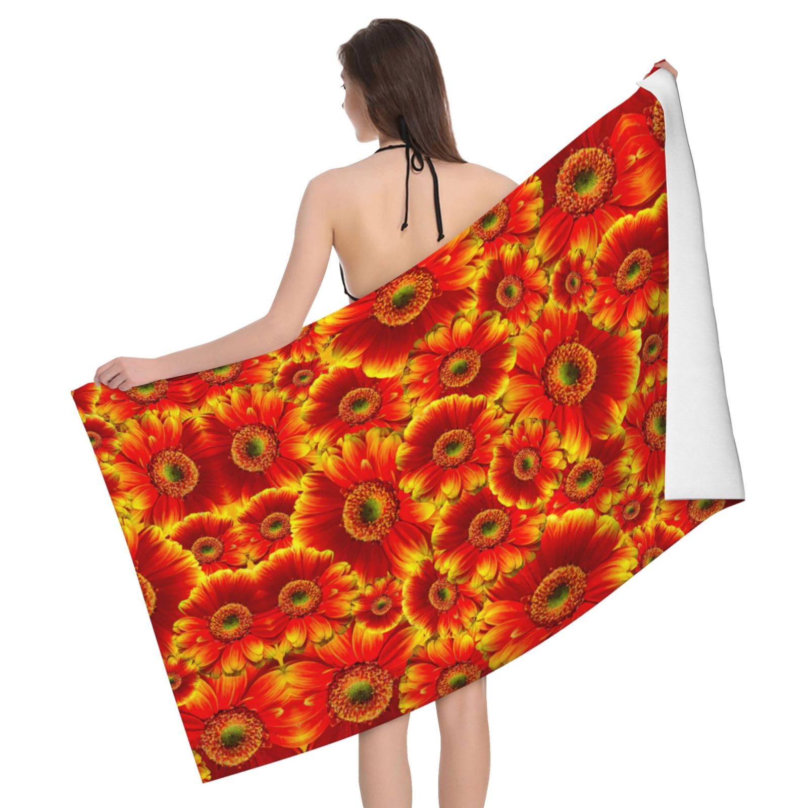 Serviette de bain en microfibre fini l'humidité drap de douche tournesol