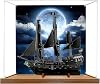 Vitrina Acrílica para Set de Construcción Lego 10365 Barco Pirata del Capitán Jack Sparrow, Caja de Almacenamiento, Decoración para Hogar u Oficina, Caja Alternativa para Regalos Conmemorativos (Solo Caja) (Fondo de Madera) 1