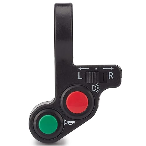 0011 Interruptor de luz de motocicleta con señal de giro para faros delanteros Función de bocina para bicicletas eléctricas, scooters, ciclomotores,