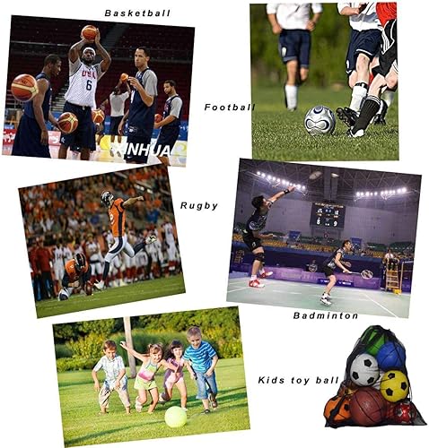 Miniatura 8 de Bolsa de malla resistente, bolsa de almacenamiento de equipo deportivo con cordón para baloncesto, fútbol, deportes de playa y equipos de natación