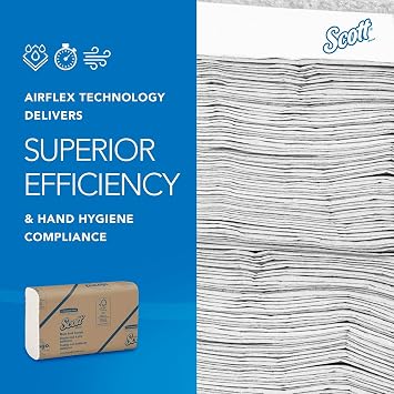 Scott Multifold Hand Towels, Z-Fold White Paper Towels for Bathroom, Soft, Strong, Eco-Friendly, Highly Absorbent, 16 Packs x 250 Z-Fold Paper Sheets (4,000 Sheets Total). Model nr. 1804