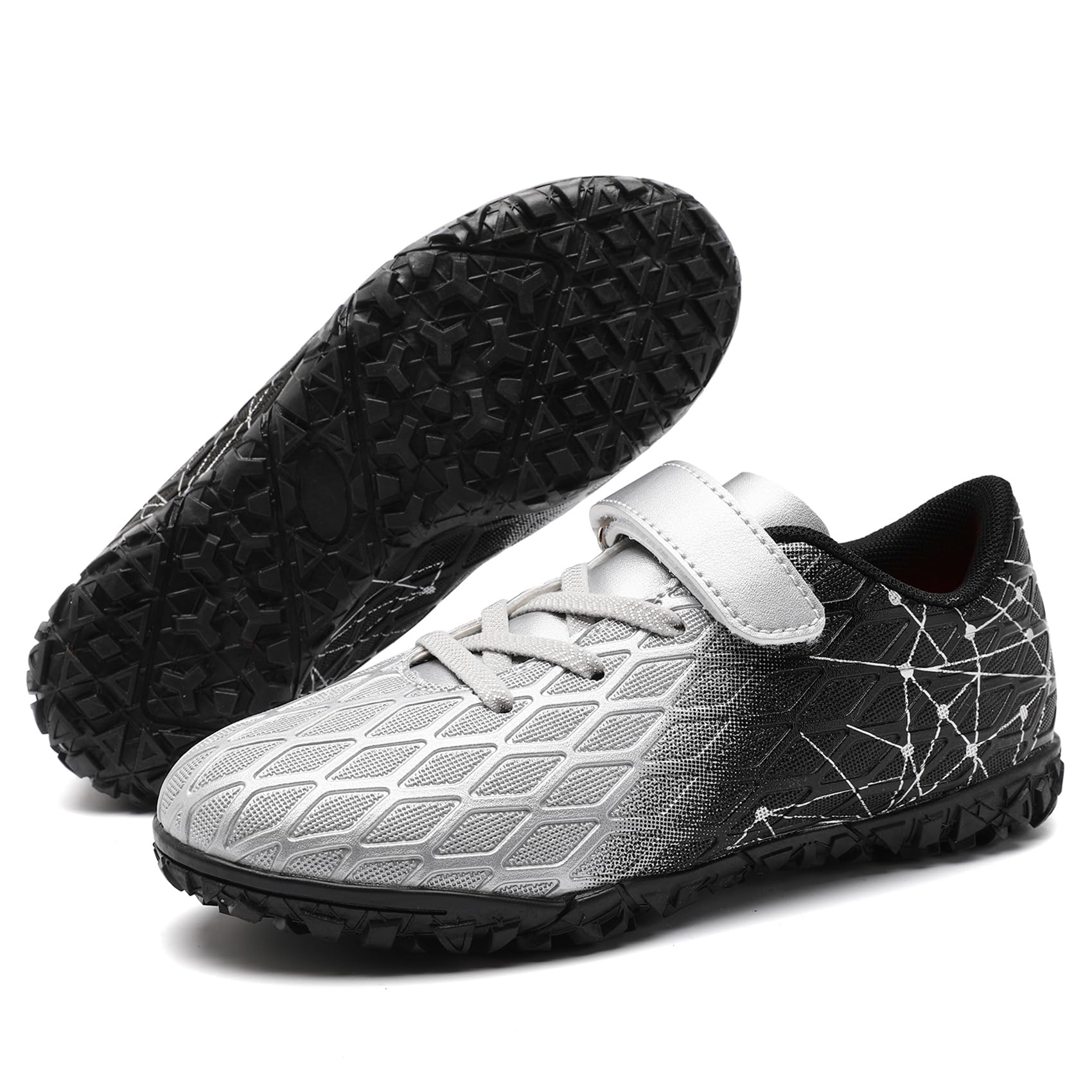 PiDaGlobal Scarpe da Calcio Bambini Ragazzi con Tacchetti Bassi Scarpe da Calcetto Futsal e Allenamento per Interno/Esterno - Antiscivolo Junior