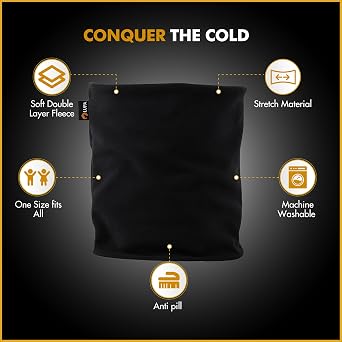 Lupa Handmade Unisex Double-Layer Micro Fleece Neck Warmer - Neck Gaiters for Men - Winter Neck Warmer for Women