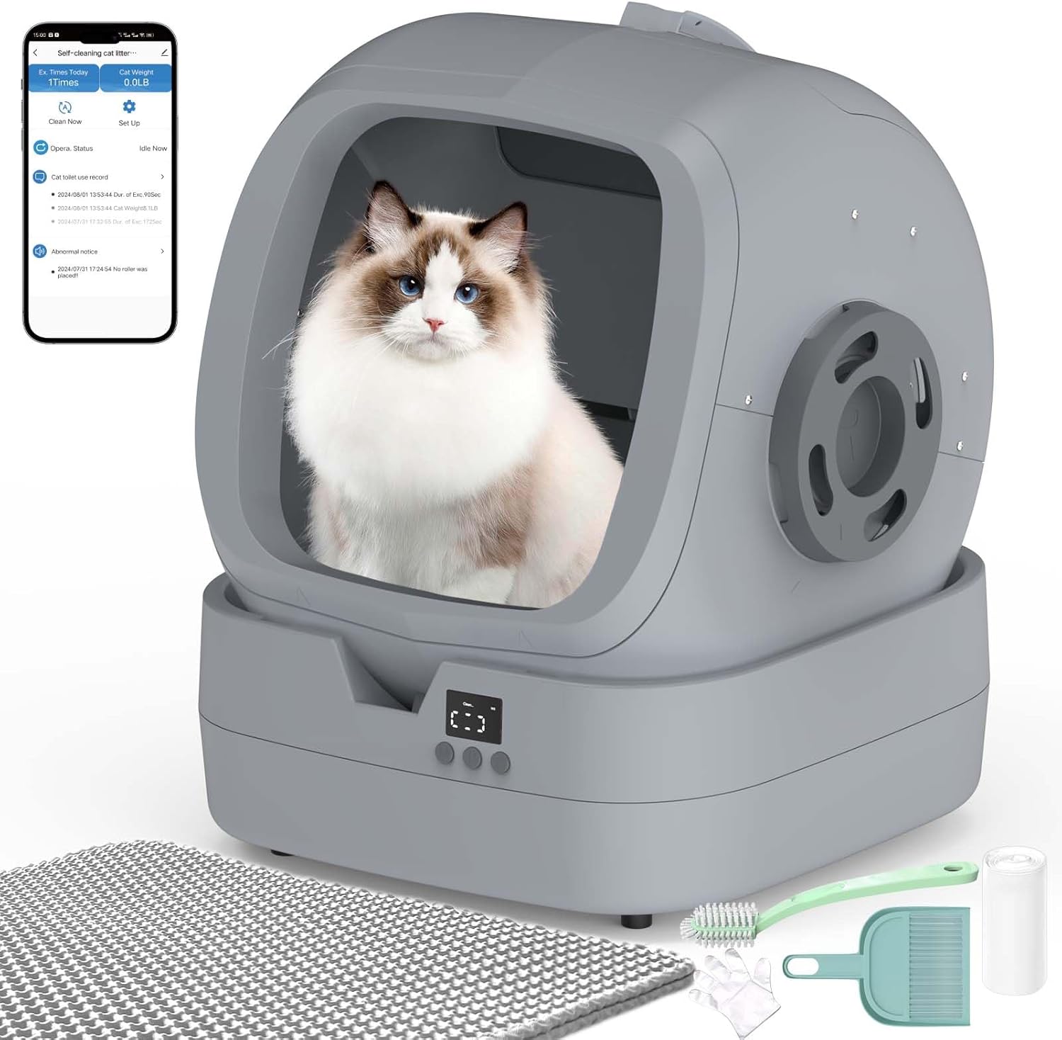 Automatic Cat Litter Box Self Cleaning - APP Control
