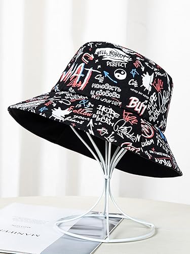 Miniatura 6 de Nanwansu Sombrero de pescador con estampado reversible plegable unisex para hombres y mujeres, gorra de pescador de playa