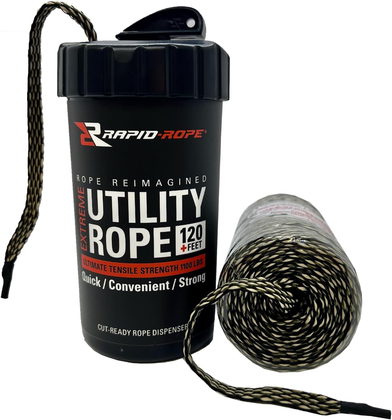 Rapid Rope Canister 120ft Camo Flat Tactical Paracord, Made