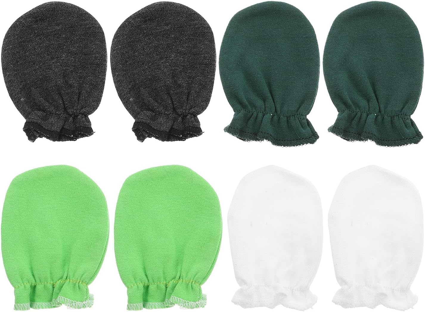 Holibanna 4 Pairs Anti Scratching Gloves Cotton Newborn Face Protection