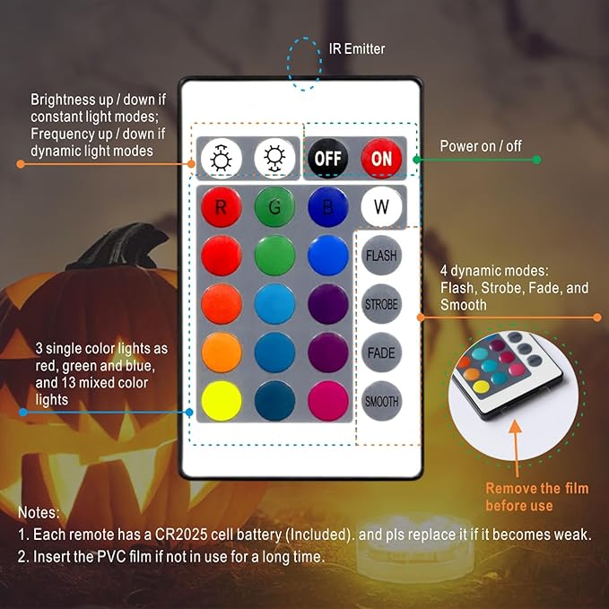 Luces LED Sumergibles para Piscina 4 Paquetes 16 Colores Control Remoto miniatura 3