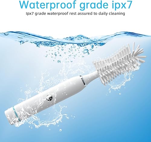 Miniatura 4 de Juego de limpieza de cepillo eléctrico para biberones, limpieza giratoria de 360, viene con cepillo de silicona para botellas, cepillo para pezones,