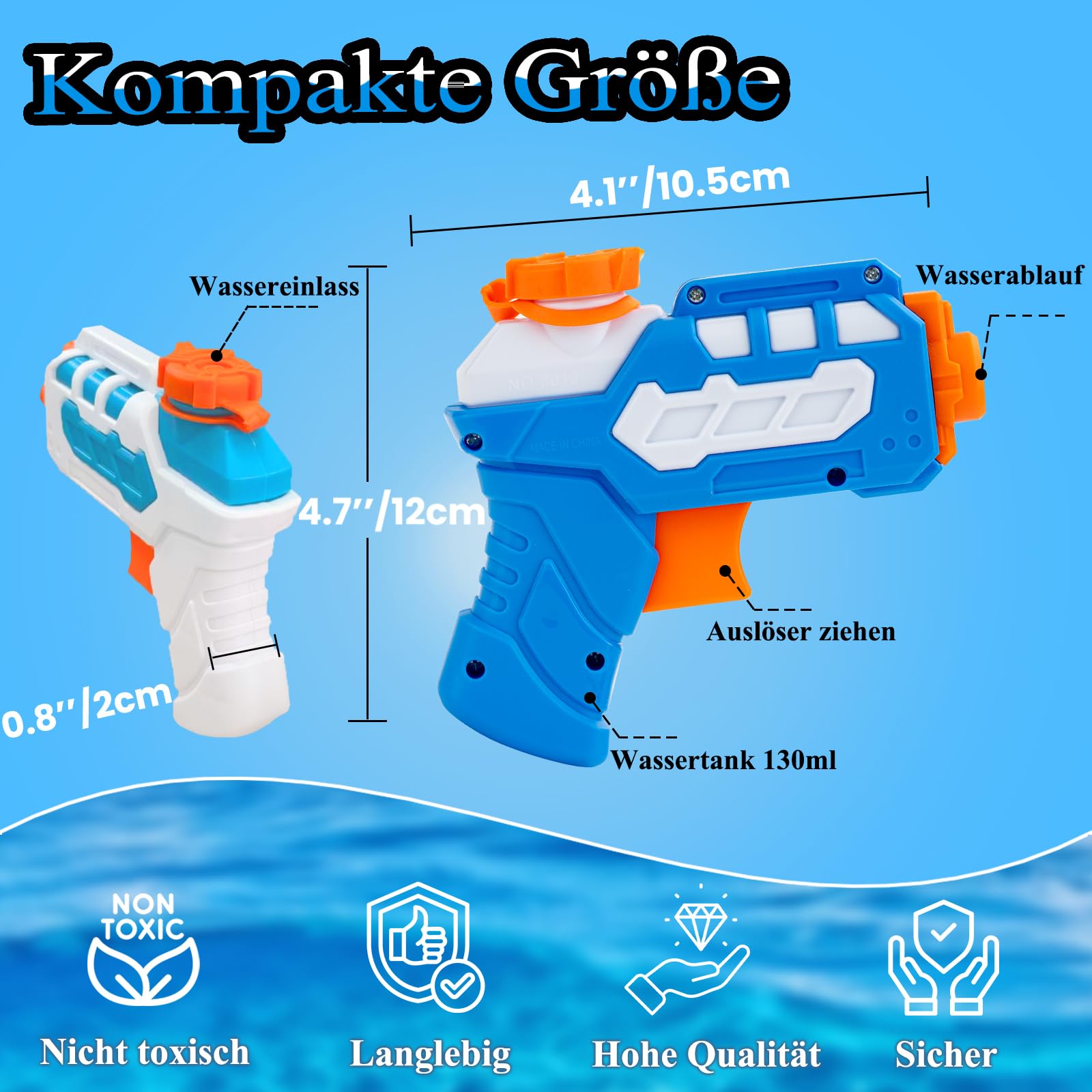 Confezione da 8 pistole ad acqua per bambini, piccole mini pistole ad acqua Super | Pistola a spruzzo ad acqua, giocattolo per esterni, estate, piscina, spiaggia, per ragazzi e ragazze