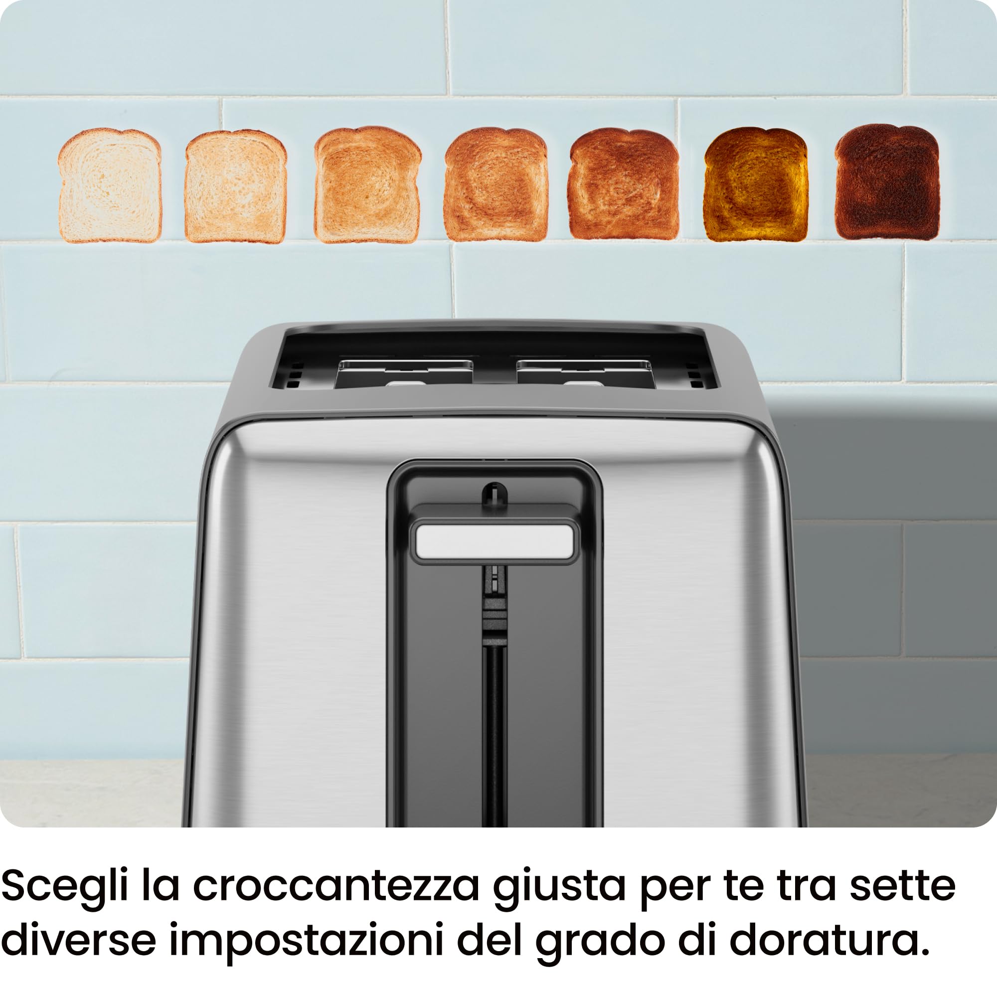 Tostapane Chefman a 2 strati, 7 gradazioni, 3 modalità di cottura, vassoio raccoglibriciole rimovibile, tostapane per toast farciti e bagel, scongelamento, annullamento, perfetto per dolci – Nero