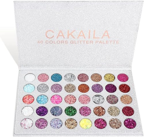 Yeweian Paleta de sombras de ojos con purpurina, juego de polvos de sombra de ojos de colores brillantes, paleta de maquillaje con purpurina de ojos