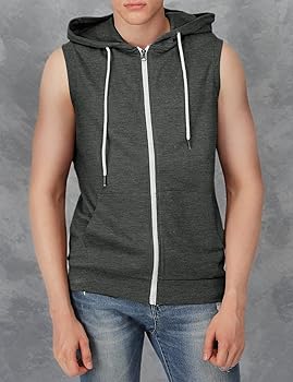H2H Men's Workout Zip Hooded Tank Tops Bodybuilding Muscle Cut Off H2H Men's Workout Zip Hooded Tank Tops Bodybuilding Muscle Cut Off
