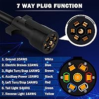 Vista 3 de Kit de arnés de cableado de remolque de 7 vías, cable de remolque de 8 pies con enchufe de remolque de 7 pines y kit de caja de conexiones, cables