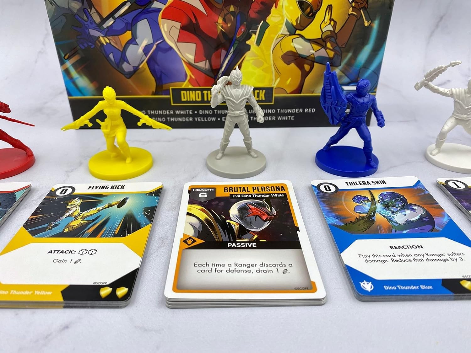 Renegade | Power Rangers: Heroes of The Grid - Dino Thunder Pack | Expansión De Juego De Mesa, 4 Figuras Ranger, 1 Figura De Monstruo, 40 Cartas De Combate | 2-5 Jugadores | 45-60 Minutos