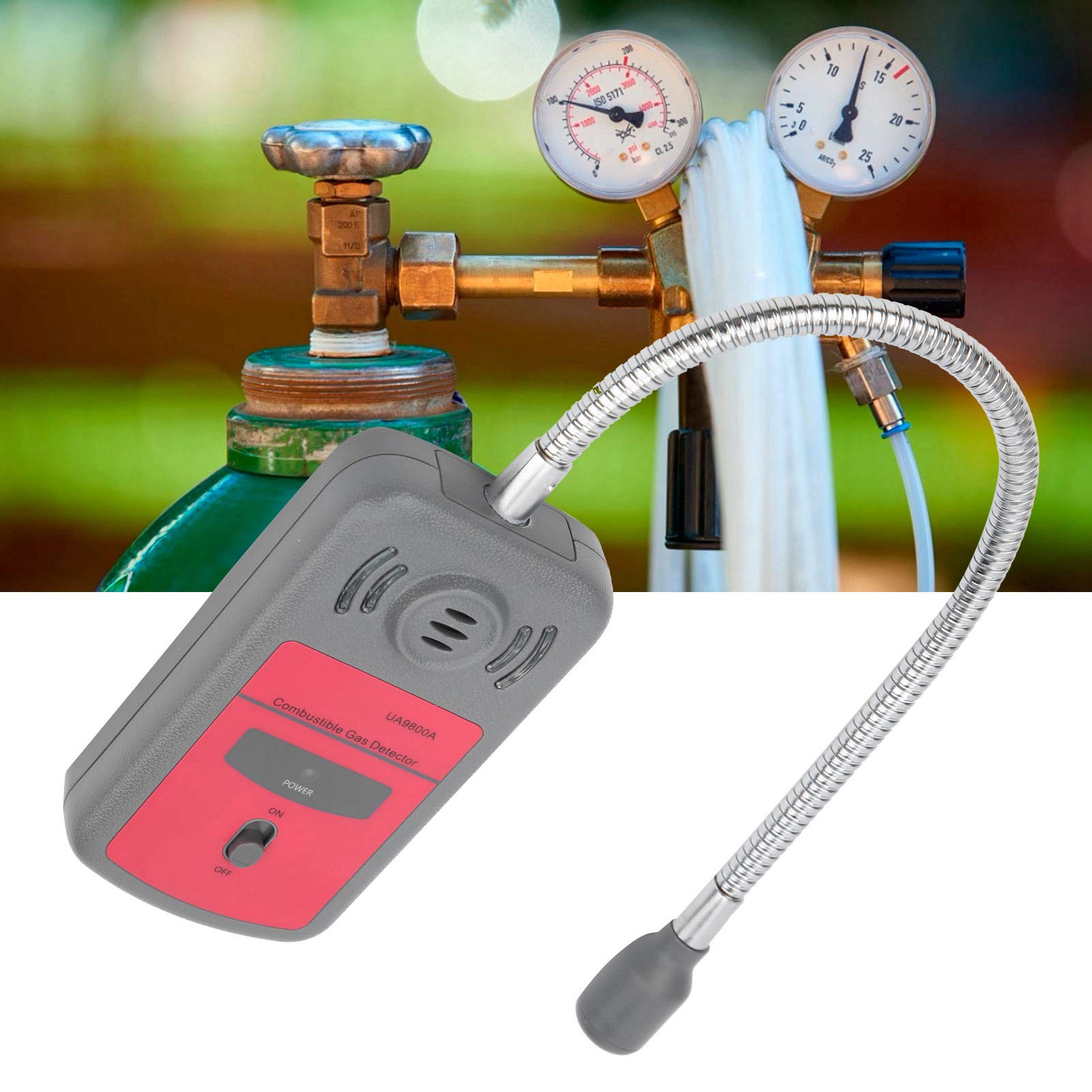 Hyuduo Detector de Gas Detector de Fugas de Gas Portátil con Pantalla Grande Carcasa de ABS Probador de Fugas de Portátil para el Hogar Cocina RV Inspección de Garaje