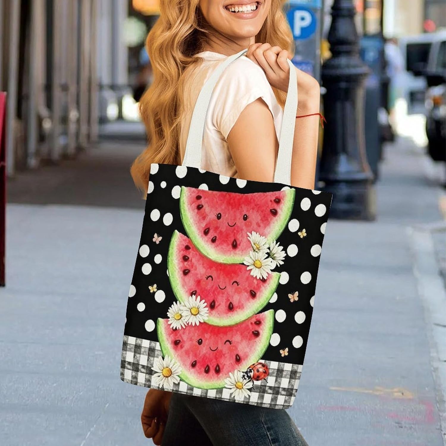 Watermelons Canvas Tote Bag Shoulder Bag Handbag image 3