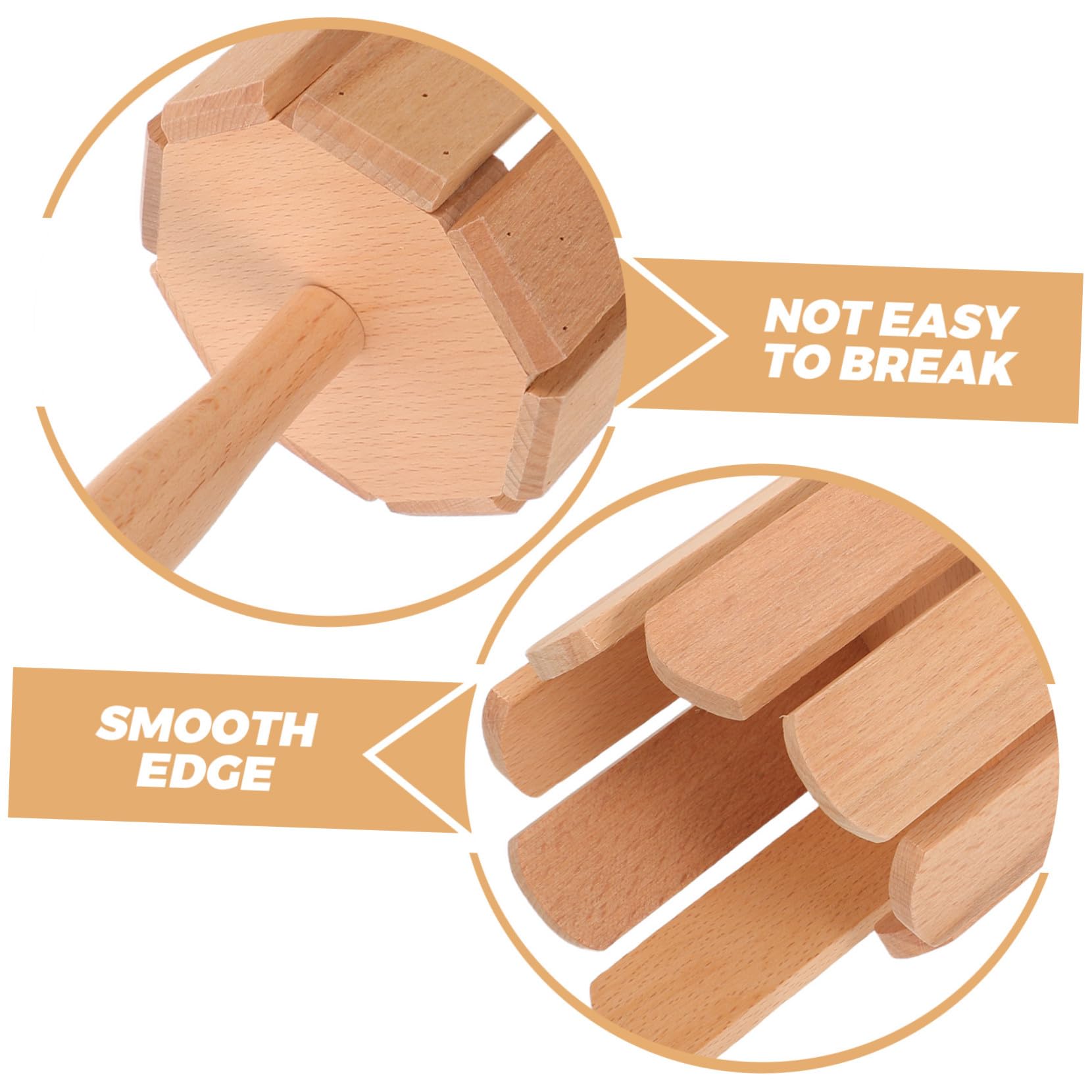 Tubo Rítmico de Ocho Tonos de Madera para Niños, 2 Piezas | Aprendizaje Temprano y Clases Escolares, Sonido Puro, Artesanía Precisa, Color Beige