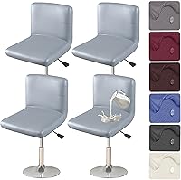 Vista 18 de HFCNMY Fundas para sillas de bar, paquete de 4, elásticas, impermeables, de poliuretano, con respaldo, lavables, fundas para sillas de bar, fundas