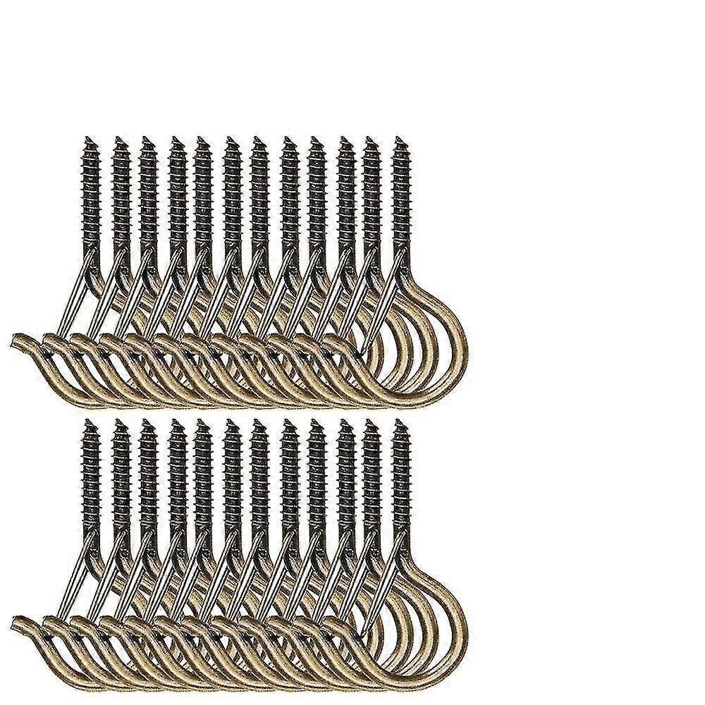 JOYHAPPST 24 Pcs Screw in Hooks Outdoor String Lights Safety Screw Hook Ceiling Hooks with Safety Buckle Wall Hangers Hangers for Party and Festiv