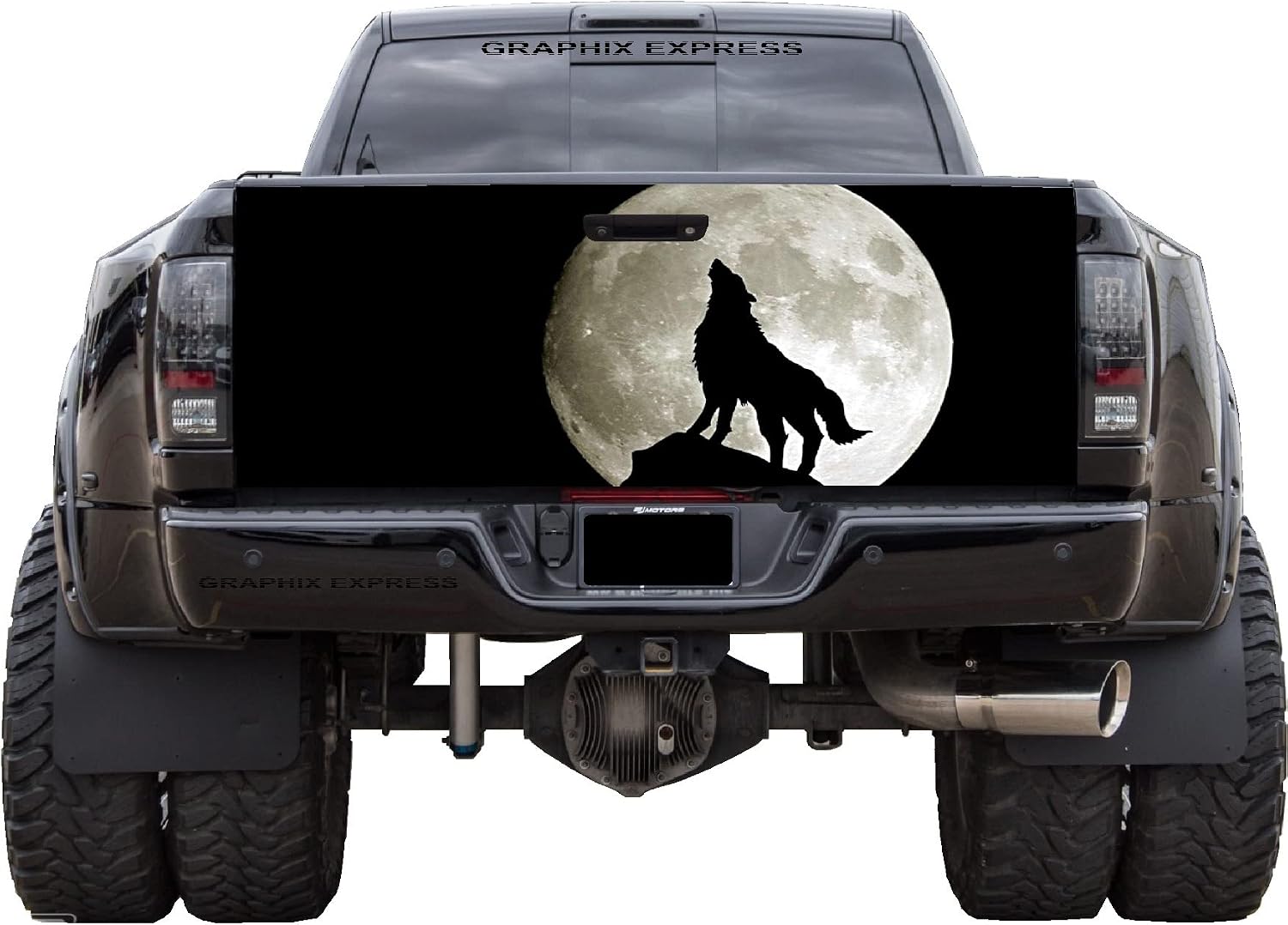 GRAPHIX EXPRESS Truck Tailgate Wrap for Pickup Trucks (T301 Wolf) Tailgate Decal Tailgate Decals for Pickup Trucks Truck Decals and Graphics Decals for Trucks