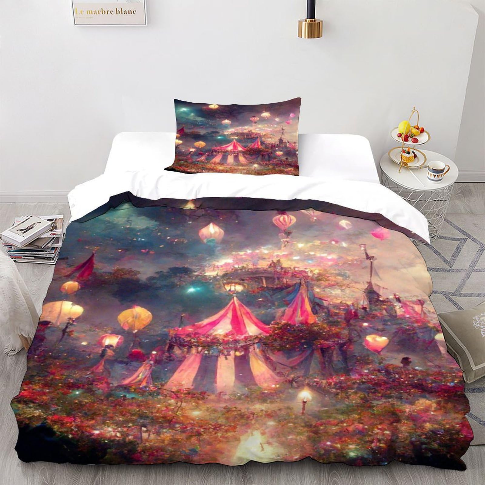 Tente lanterne housse de couette Noël 135x200cm, l'idée cadeau idéale pour lit enfant