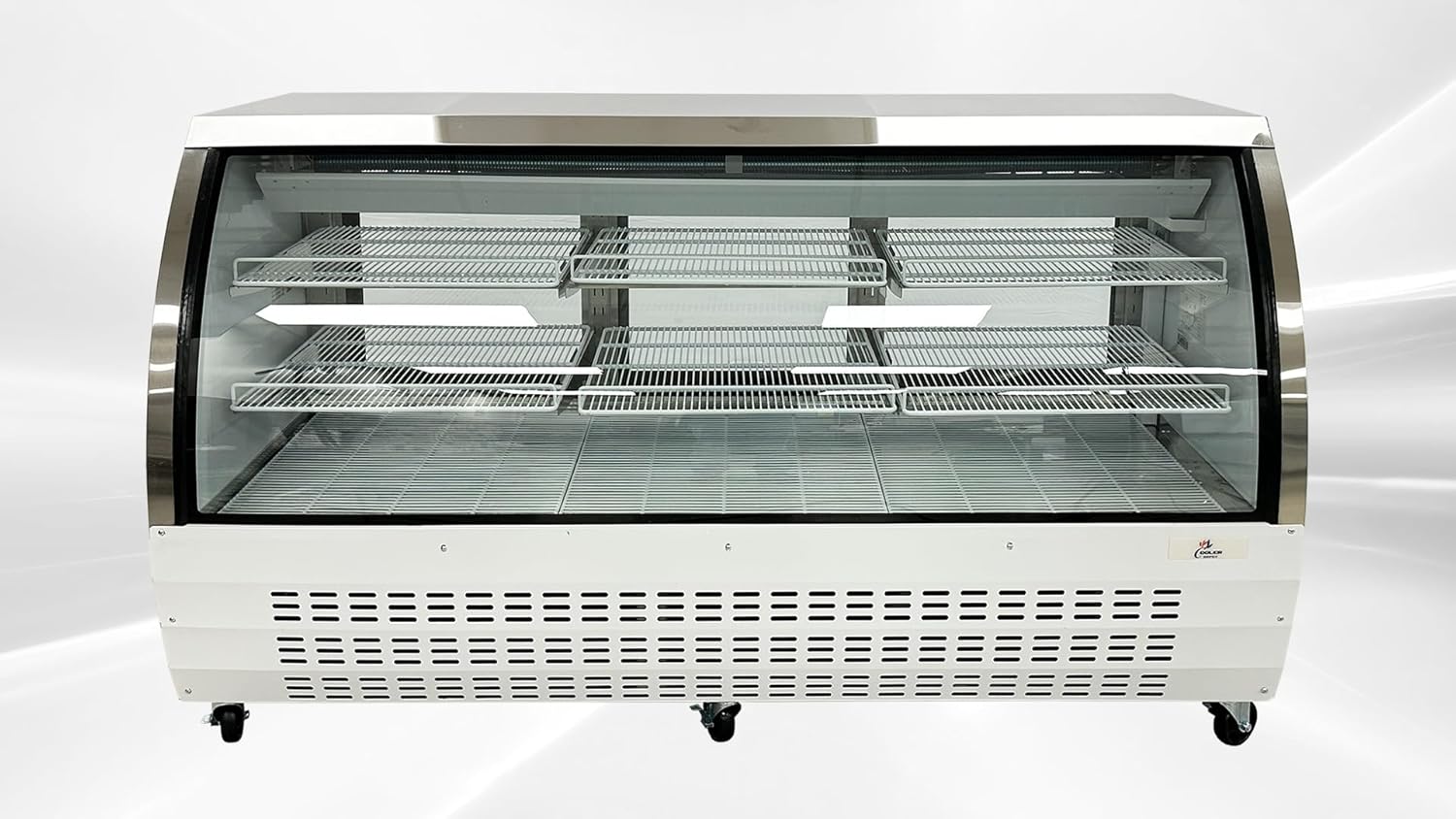 Deli Case Meat/Seafood Display Showcase Commercial Refrigerator Cooler Case for Bakery Pastry Deli 82ins Merchandising Parfaits Stainless Steel Curved Glass NSF Restaurant -DC 200
