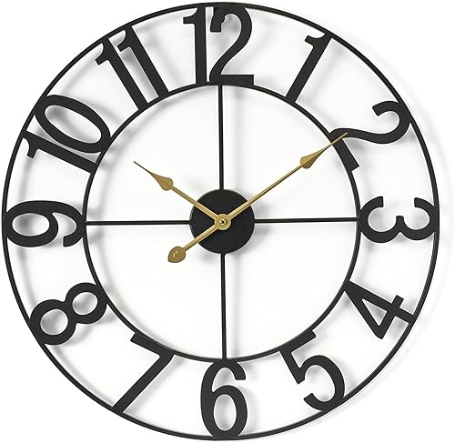 Sorbus Reloj de pared grande para decoración de sala de estar, reloj de pared para cocina, reloj de pared de 24 pulgadas (23.6 in), reloj analógico