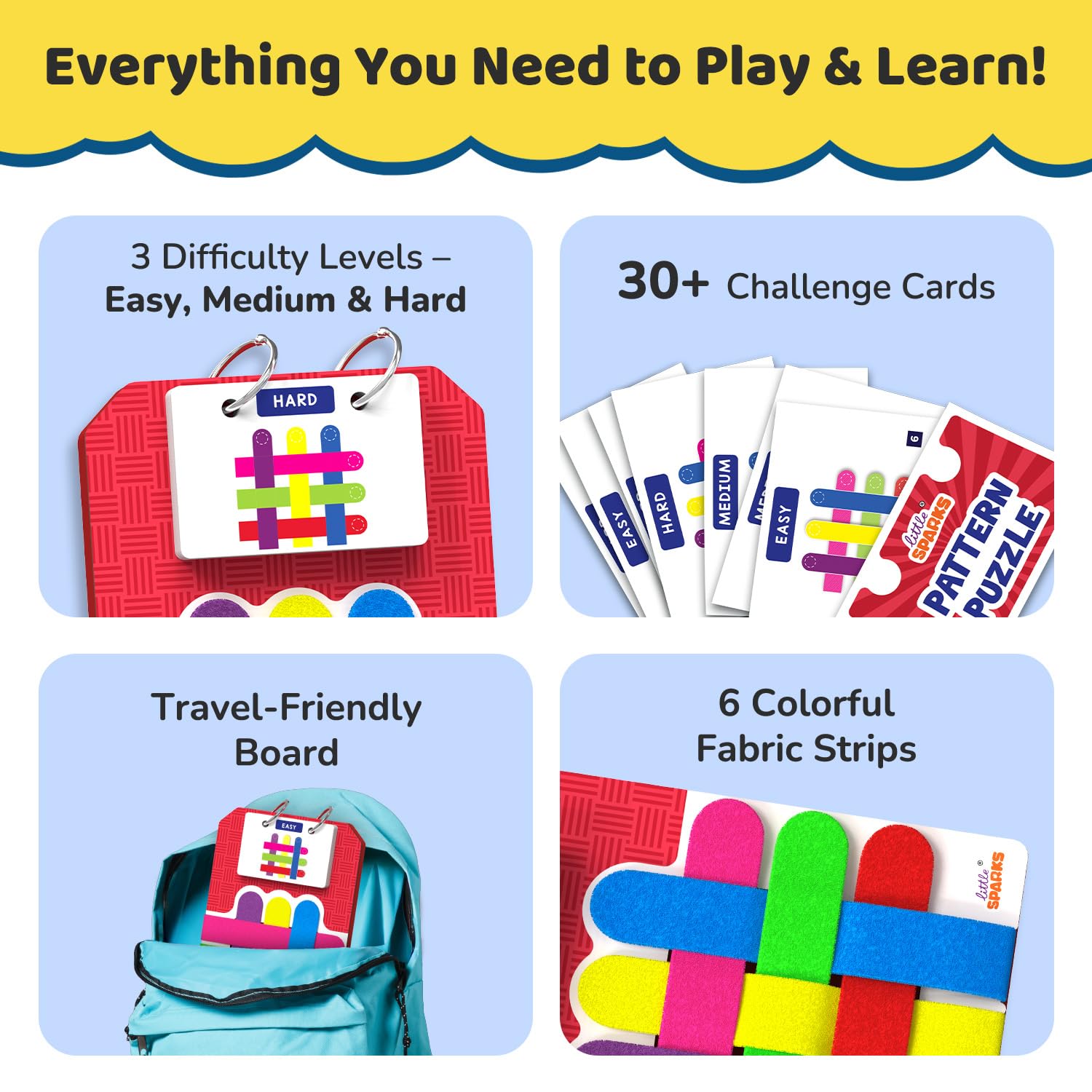 Smartivity Pattern Puzzle Game for Kids 4-8 Years | Color & Pattern Matching Toy | 30+ Challenges I Hand-Eye Coordination, Logical Thinking | Educational Travel Game for Ages 4,5,6,7,8 Boys & Girls