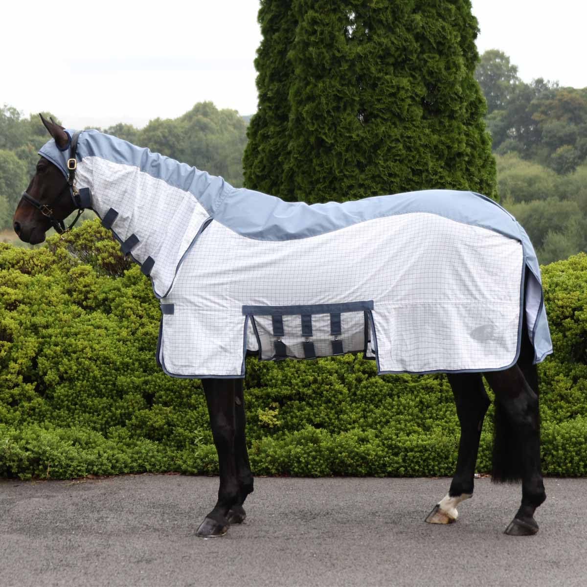 Masta Waterproof Sweet Itch Fly Rug - 600D Ripstop & Breathable Cotton - Integrated Neck & Belly Wrap - UPF 50+ Sun Protection - Anti-Rub Lining - 5ft9
