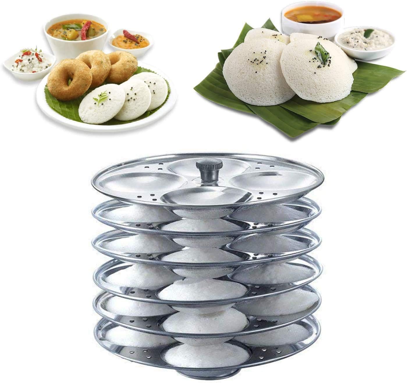 NYGT Stainless Steel 6 Rack Idli Stand, idli Maker, idli Maker Steel