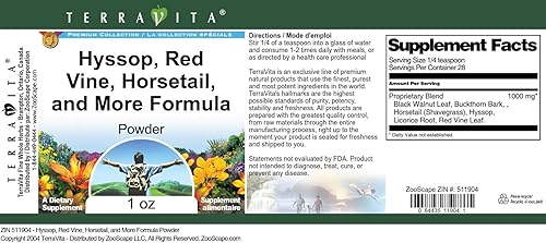 Miniatura 3 de Hisopo, vid roja, cola de caballo y más fórmula en polvo (1 oz, ZIN 511904)