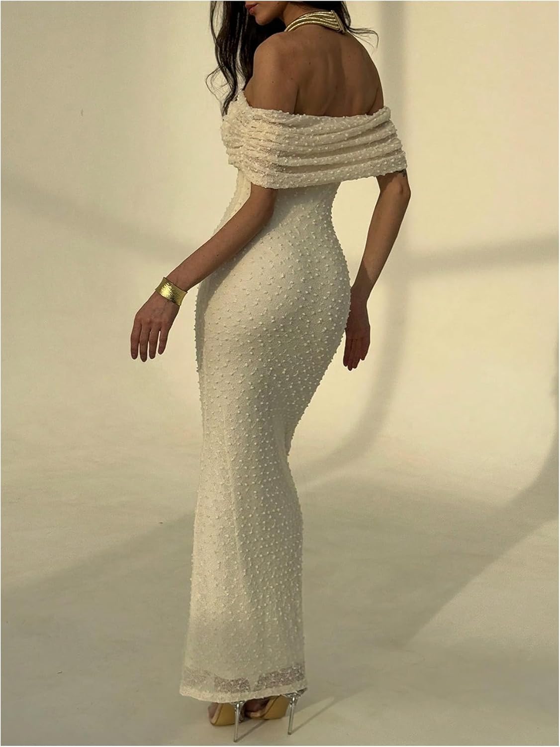 Floerns Women's Elegant Off Shoulder Sleeveless Long Dress Graduation Party Bodycon Maxi Dresses - Image 2