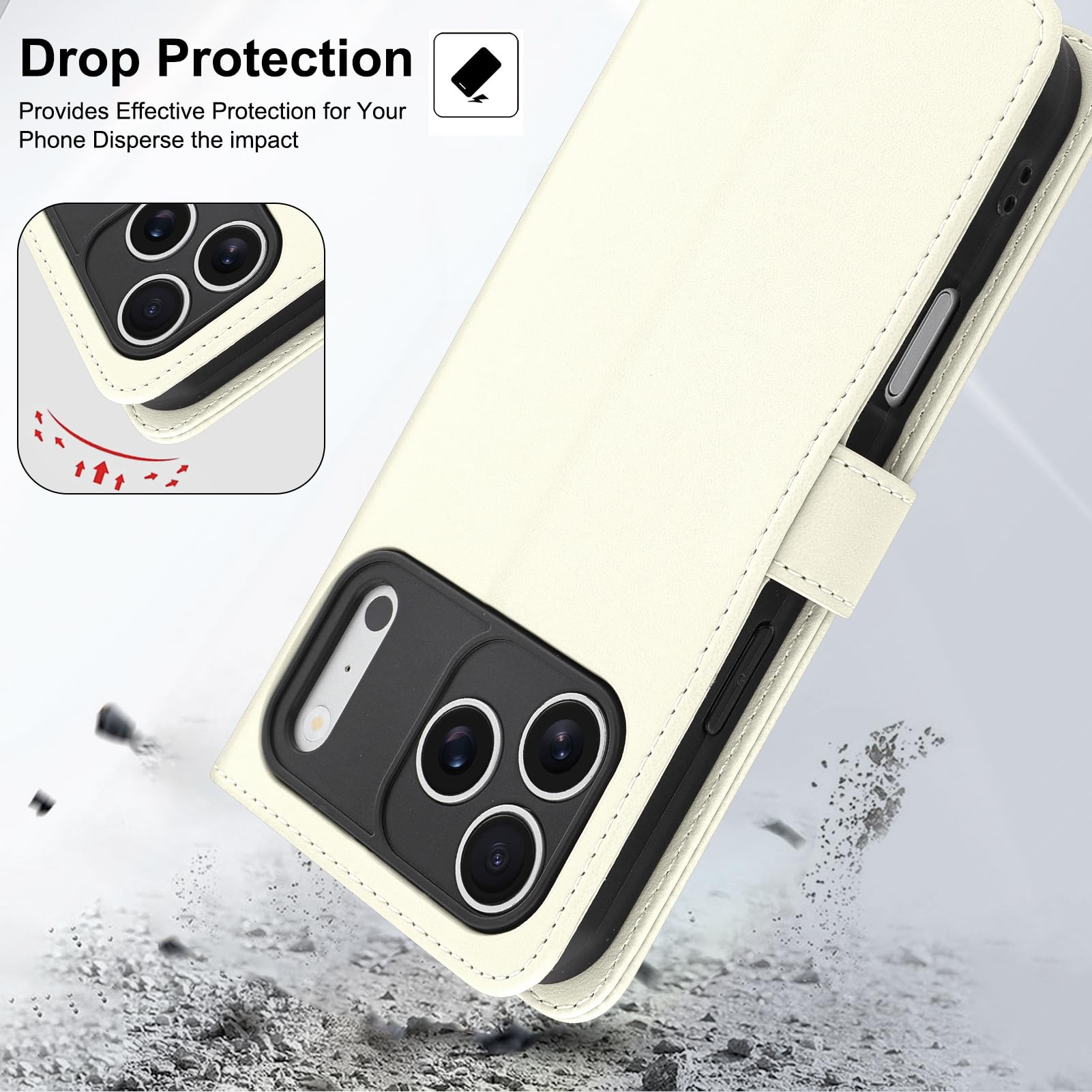 Custodia a portafoglio per iPhone 17 Pro Max con porta carte