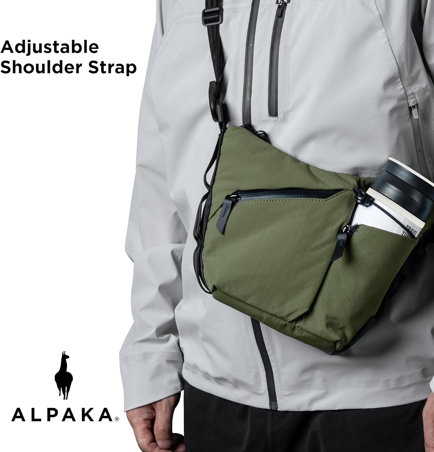 ALPAKA Flow Satchel Mini 2L - Crossbody Bag, Water Resistant Shoulder Bag, Expandable Bottle Pocket, YKK Zippers, Key Tether - Image 7